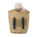 Армейская фляга (фляжка) пластиковая 1 литр,  в камуфлированном чехле с алюминиевым котелком, цвет Койот (Coyote)