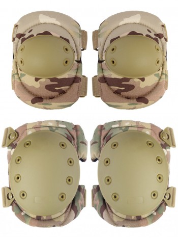 Комплект: Налокотники и Наколенники Gongtex Tactical Protection, арт GK04K, цвет Мультикам (Multicam)