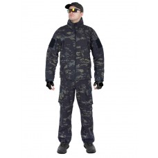 Тактический костюм мужской софтшелл (Softshell) GONGTEX GUNFIGHTER, до -10С, цвет Мультикам блэк