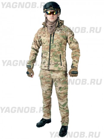 Тактический костюм мужской софтшелл (Softshell) GONGTEX ASSAULT, до -10С, цвет Мультикам (Multicam)