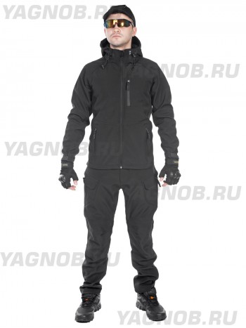 Тактический костюм мужской софтшелл (Softshell) GONGTEX ASSAULT, до -10С, цвет Черный (Black)