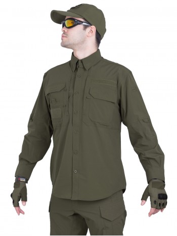 Рубашка тактическая мужская GONGTEX TRAVELLER SHIRT, нейлон, цвет Олива (Olive)