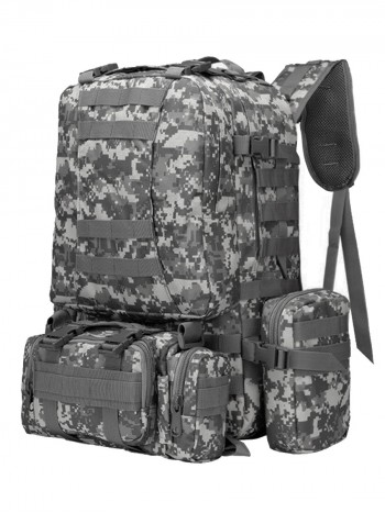 Рюкзак Тактический FORTRESS с напояс. сумкой и 2 подсум, 40 л, арт 016, Цифровой серый, ACUPAT