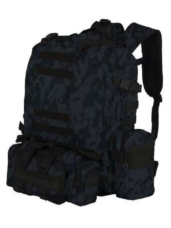 Рюкзак Тактический FORTRESS с напояс. сумкой и 2 подсум, 40 л, арт 016, цвет Темно-синий Мультикам