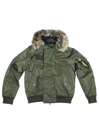 Куртка Пилот (бомбер) мужская с капюшоном, осень-зима 726 Armyfans арт 101, цвет Олива (Olive)