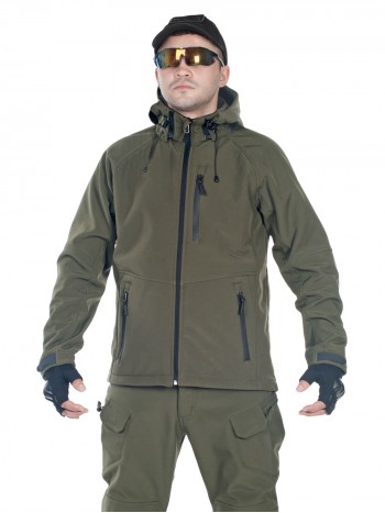 Куртка мужская тактическая софтшелл GONGTEX ASSAULT SOFTSHELL JACKET, цвет Олива (Olive)