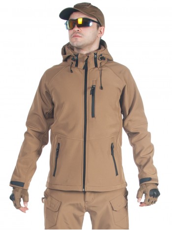 Куртка мужская тактическая софтшелл GONGTEX ASSAULT SOFTSHELL JACKET, цвет Койот (Coyote)
