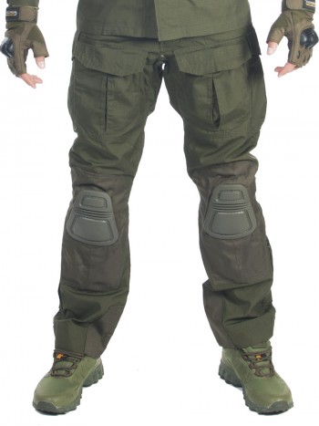 Брюки мужские тактические, Gongtex Alpha Tactical Pants с наколенниками, цвет Олива (Olive)